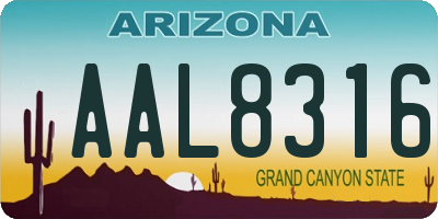 AZ license plate AAL8316