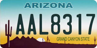 AZ license plate AAL8317