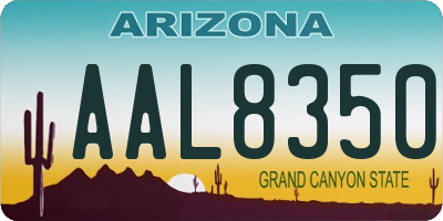 AZ license plate AAL8350