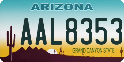 AZ license plate AAL8353
