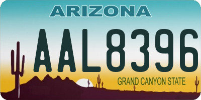 AZ license plate AAL8396