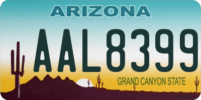 AZ license plate AAL8399