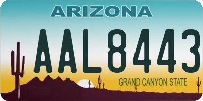 AZ license plate AAL8443