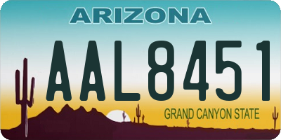 AZ license plate AAL8451