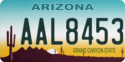 AZ license plate AAL8453