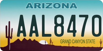 AZ license plate AAL8470