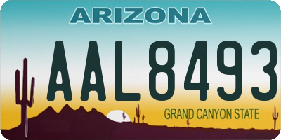 AZ license plate AAL8493