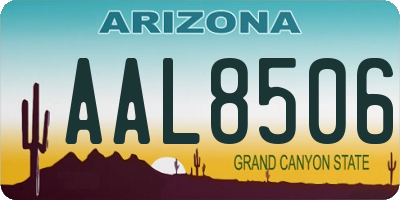AZ license plate AAL8506