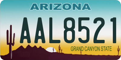 AZ license plate AAL8521