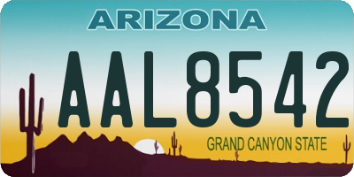 AZ license plate AAL8542
