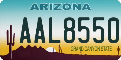 AZ license plate AAL8550
