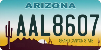 AZ license plate AAL8607
