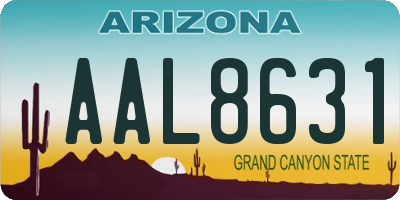 AZ license plate AAL8631