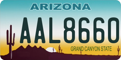 AZ license plate AAL8660