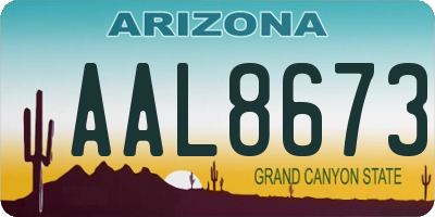 AZ license plate AAL8673