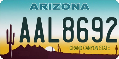 AZ license plate AAL8692