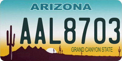 AZ license plate AAL8703