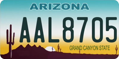 AZ license plate AAL8705
