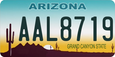 AZ license plate AAL8719
