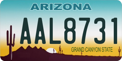 AZ license plate AAL8731