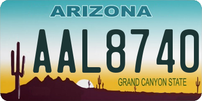 AZ license plate AAL8740