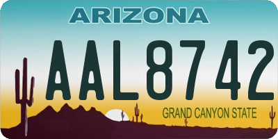 AZ license plate AAL8742