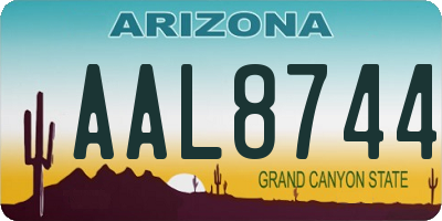 AZ license plate AAL8744