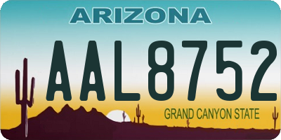 AZ license plate AAL8752