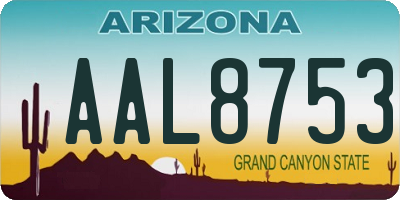 AZ license plate AAL8753