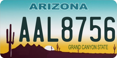 AZ license plate AAL8756