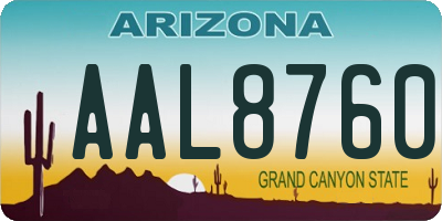 AZ license plate AAL8760