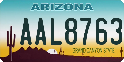 AZ license plate AAL8763