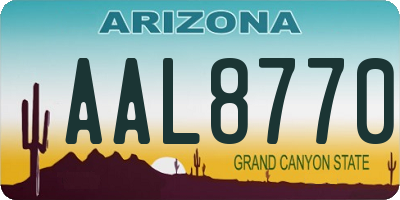 AZ license plate AAL8770