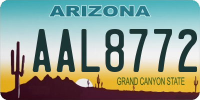 AZ license plate AAL8772