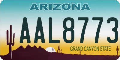 AZ license plate AAL8773