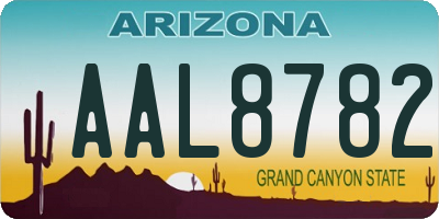 AZ license plate AAL8782