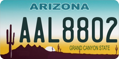 AZ license plate AAL8802