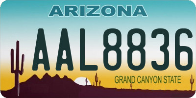 AZ license plate AAL8836
