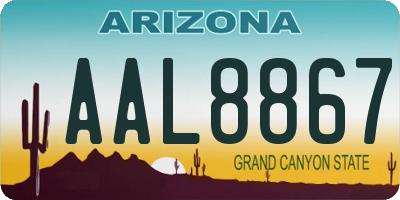 AZ license plate AAL8867