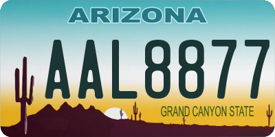 AZ license plate AAL8877