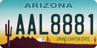 AZ license plate AAL8881