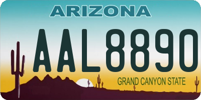 AZ license plate AAL8890