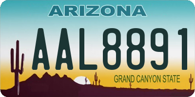 AZ license plate AAL8891