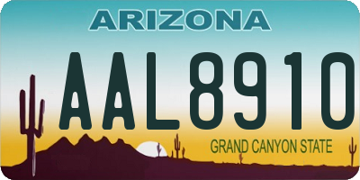 AZ license plate AAL8910