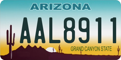 AZ license plate AAL8911