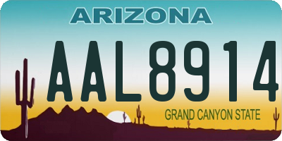 AZ license plate AAL8914