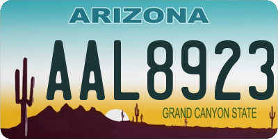 AZ license plate AAL8923