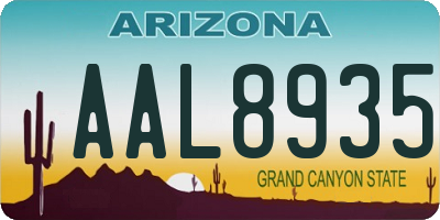 AZ license plate AAL8935