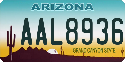 AZ license plate AAL8936