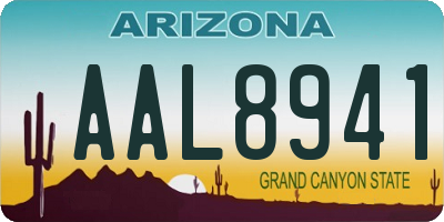 AZ license plate AAL8941